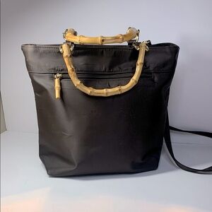 Vintage Mondani Tote Bag with Bamboo Handles